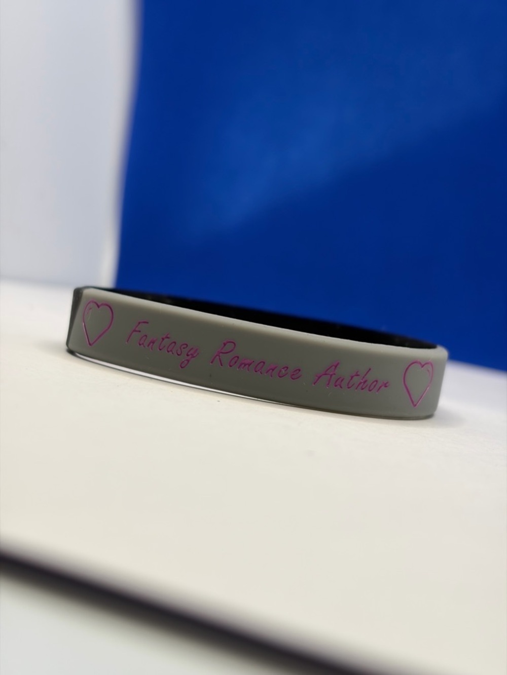 💜 5/$15 - Rebecca Jose Author Black Silicone Wristband - Pink Accent - Picture 5 of 5